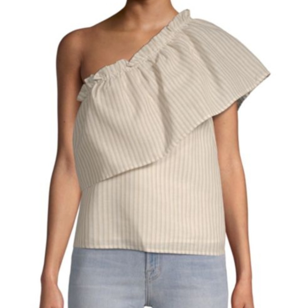 Lucca Juliana One Shoulder Beachcomber Cotton Top Medium  NWT